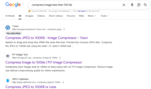 compress image less then 100 kb